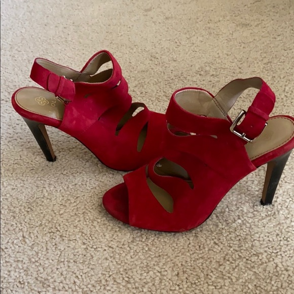 Isolá Red Suede Heels - Picture 4 of 5